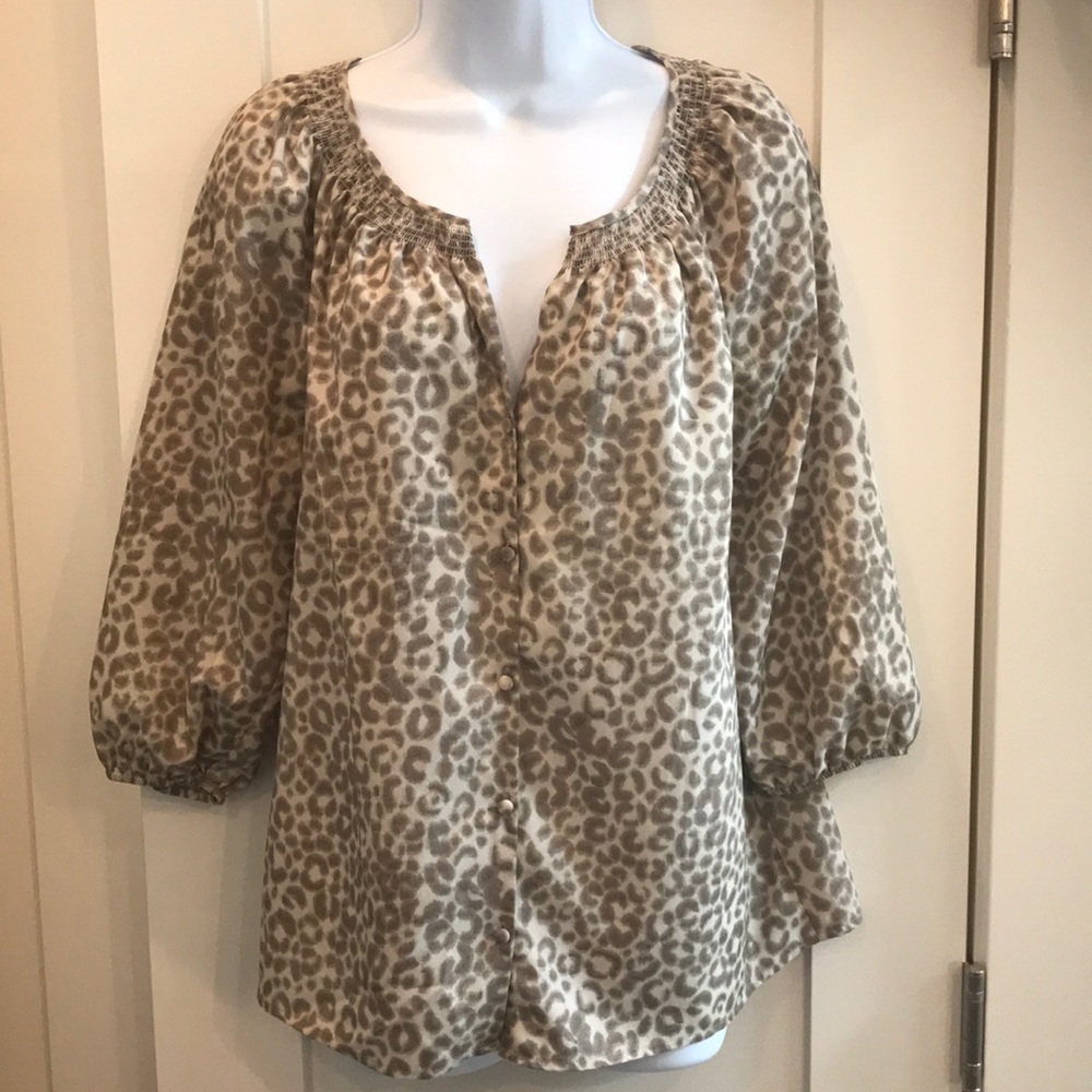 Ann Taylor LOFT  animal  print blouse